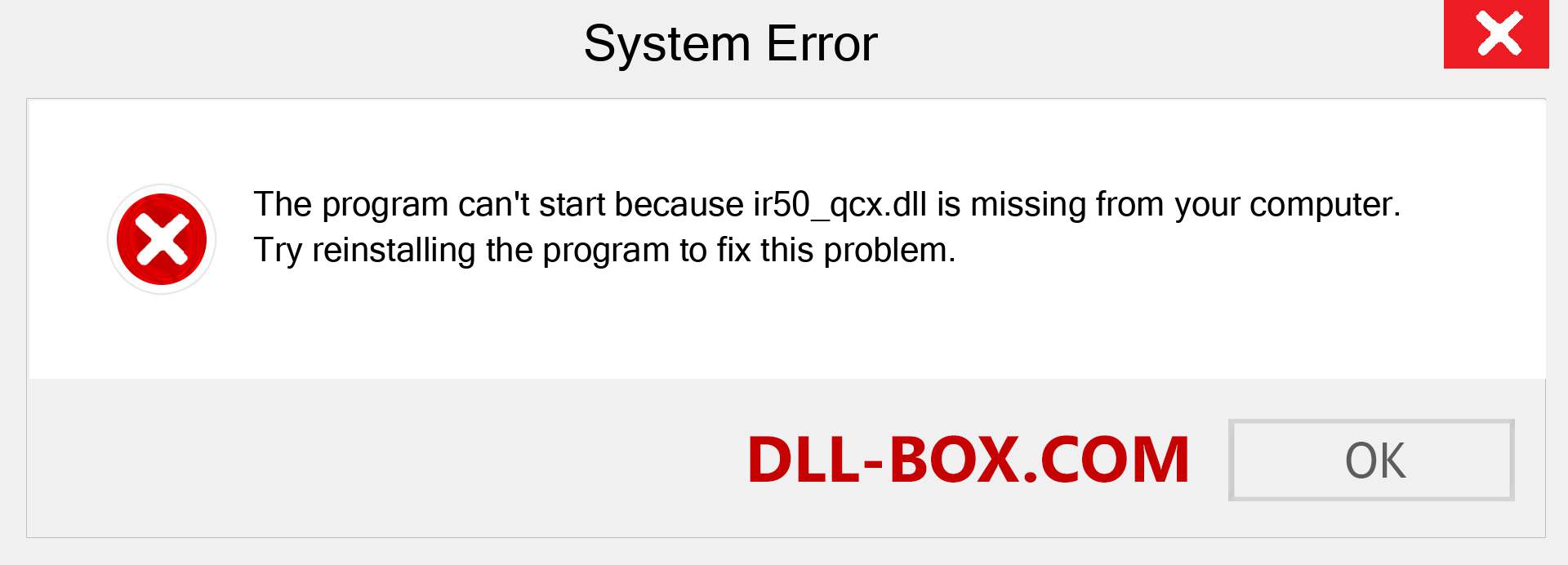  ir50_qcx.dll file is missing?. Download for Windows 7, 8, 10 - Fix  ir50_qcx dll Missing Error on Windows, photos, images